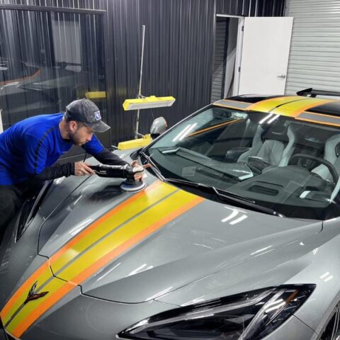 buffing car hood