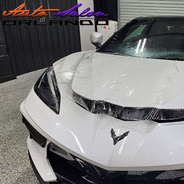 corvette with paper on hood